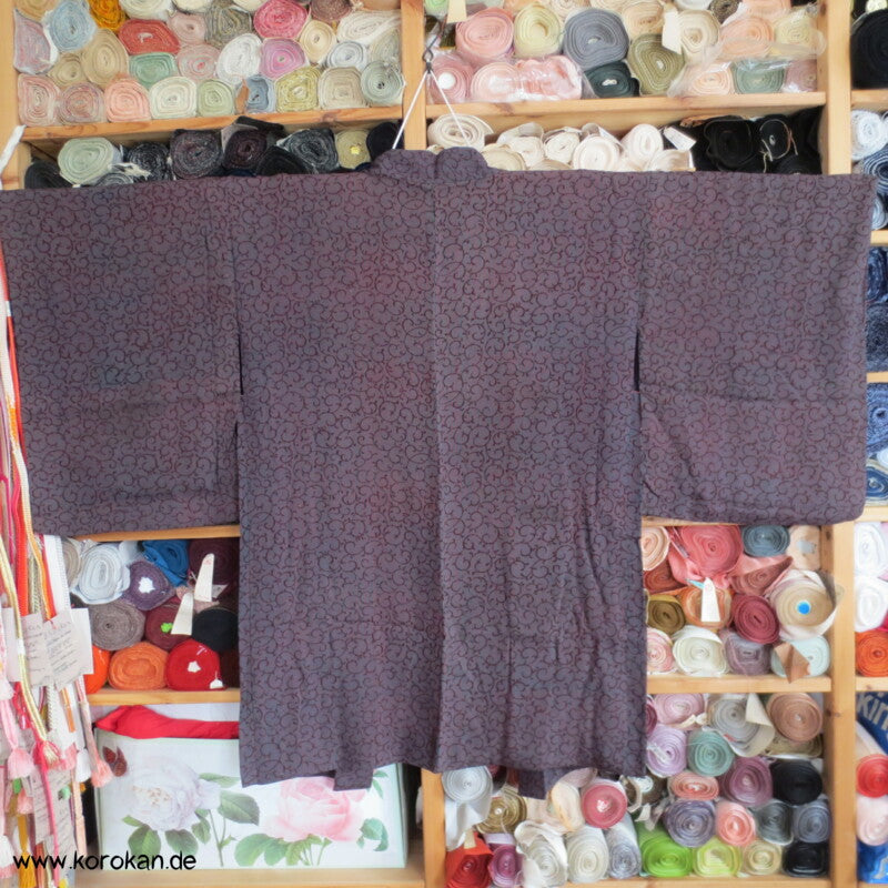 Karakusa Arabesken Haori - Kimono Jacke Seiden Chirimen Crepe