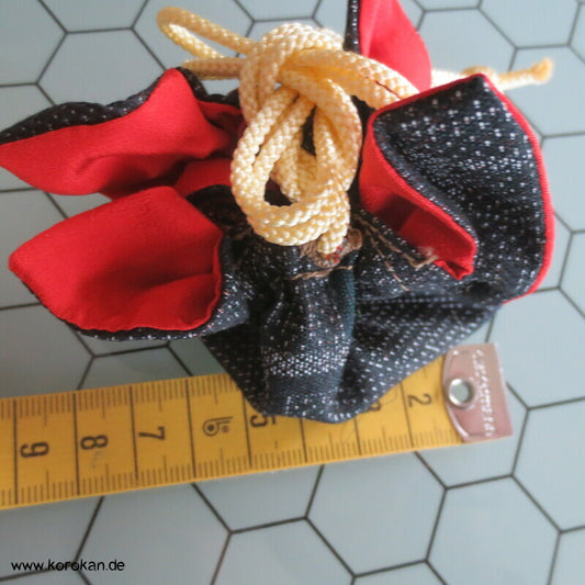 kleiner Zugbeutel - Schmuckbeutelchen, japanische Wolle / Seide