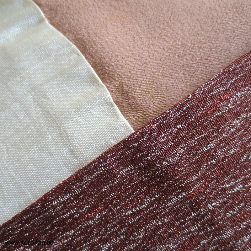 braun - roter Borkenkrepp Iromuji Kimono, antik