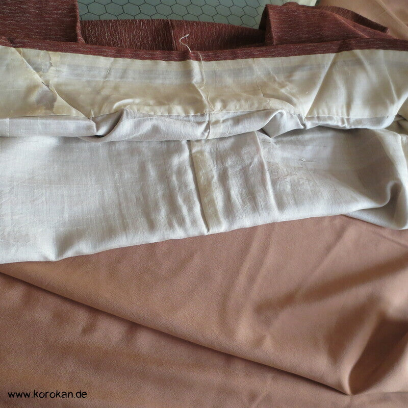 braun - roter Borkenkrepp Iromuji Kimono, antik