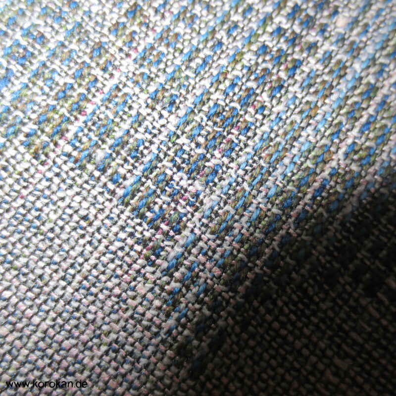 Blätter eingewebt Streifen Kasuri Kimono Wolljacquard