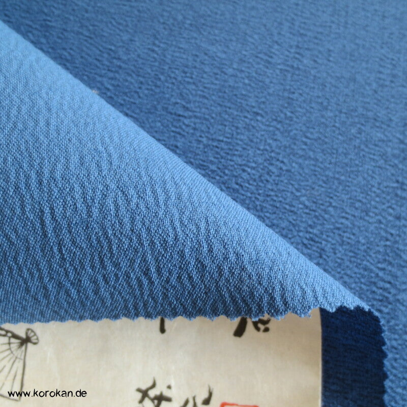 Fächer auf indigoblau Kimono Wollkrepp