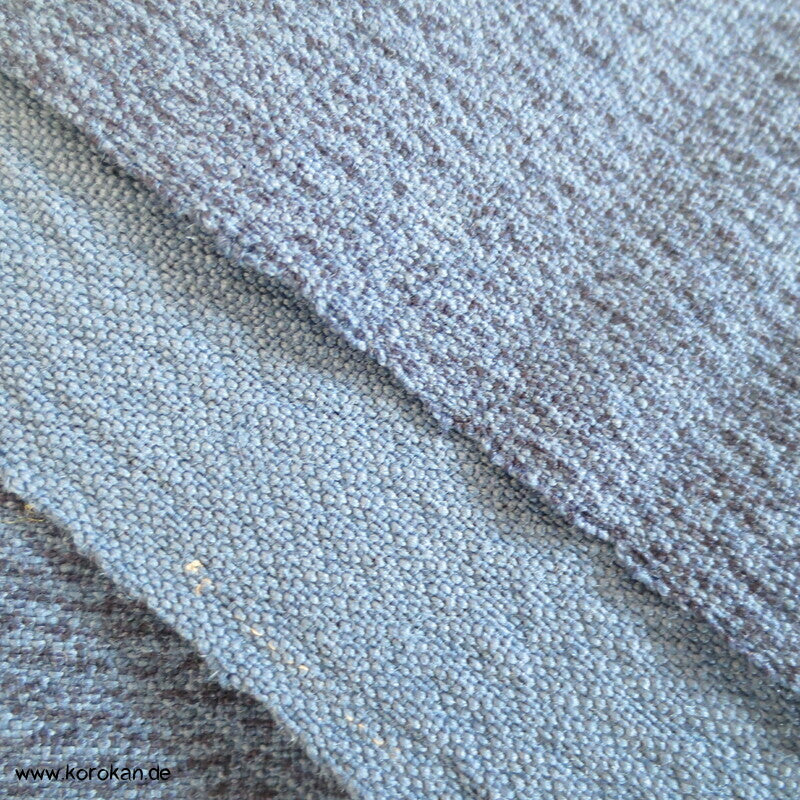 Fächer auf indigoblau Kimono Wollkrepp