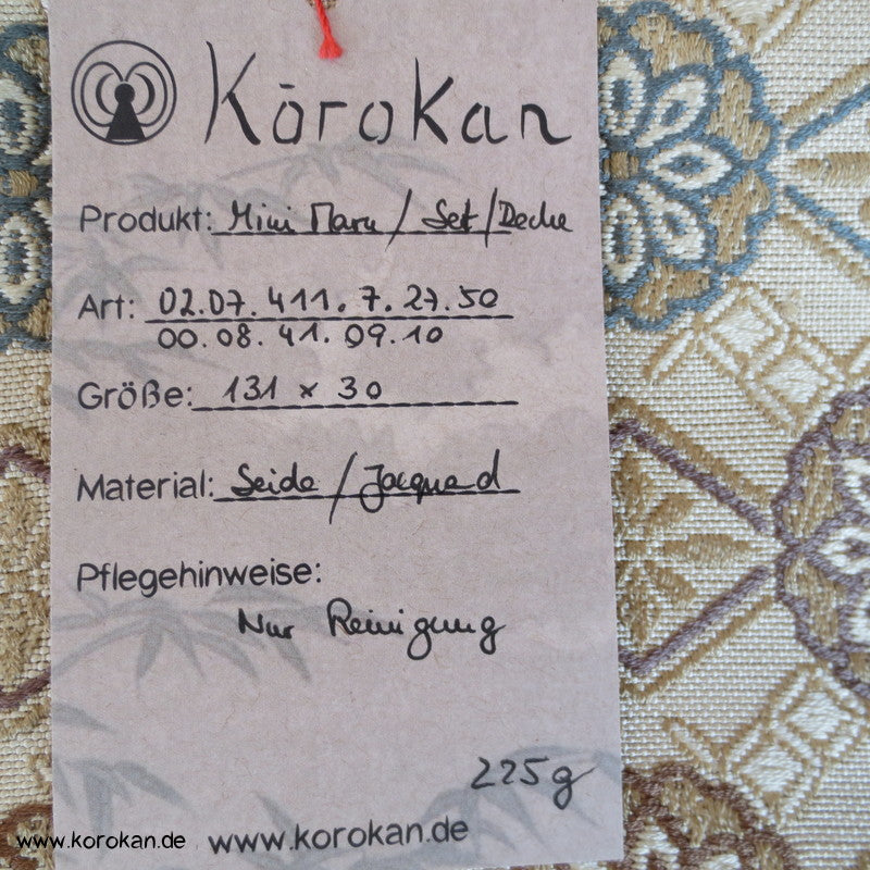 Mini Maru Obi Seidenjacquard, Set, Deckchen, Tischmittelstück, Fukusa