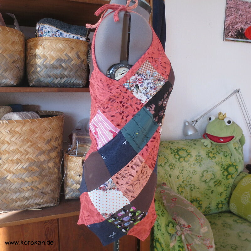Jersey Patchwork Sommer Top diagonale Karos