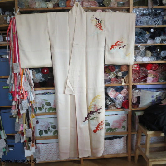 bunte brechende Wellen Seidendamast Homongi Kimono