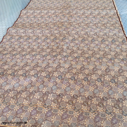 oliv / gold / schwarz Araihari Seidenbrokat Stoff für Maru Obi