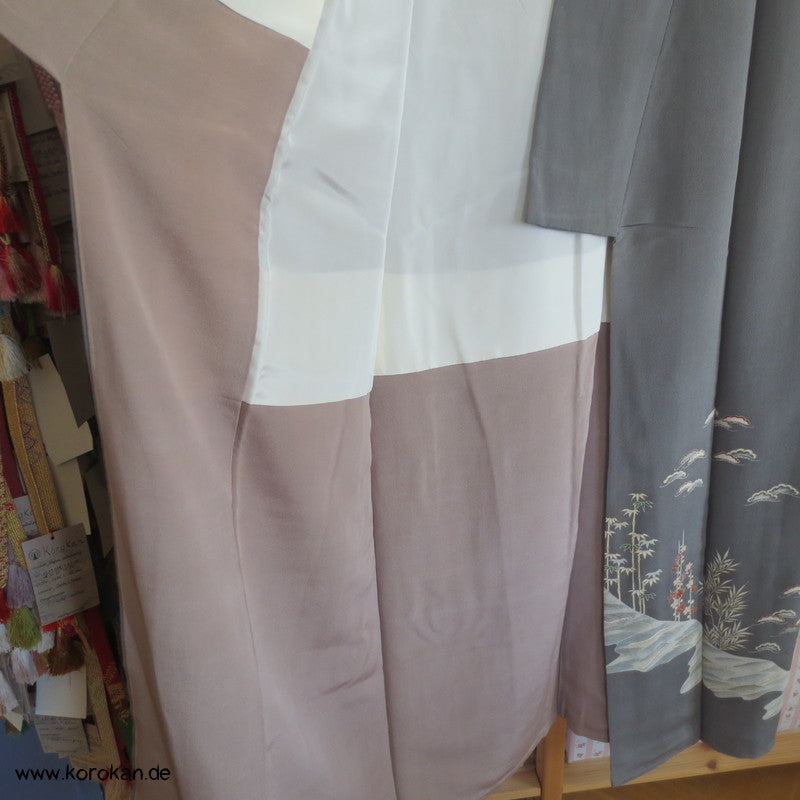 Gräser auf Grau Homongi Kimono, dezente Farbstellung