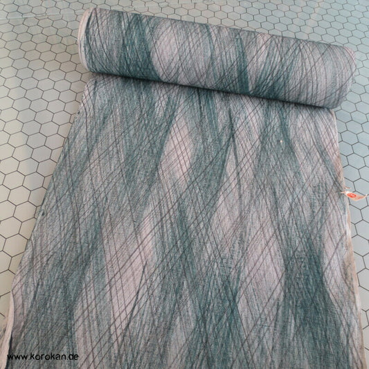 diagonalem Netzmuster Seiden Krepp Kimono Tanmono