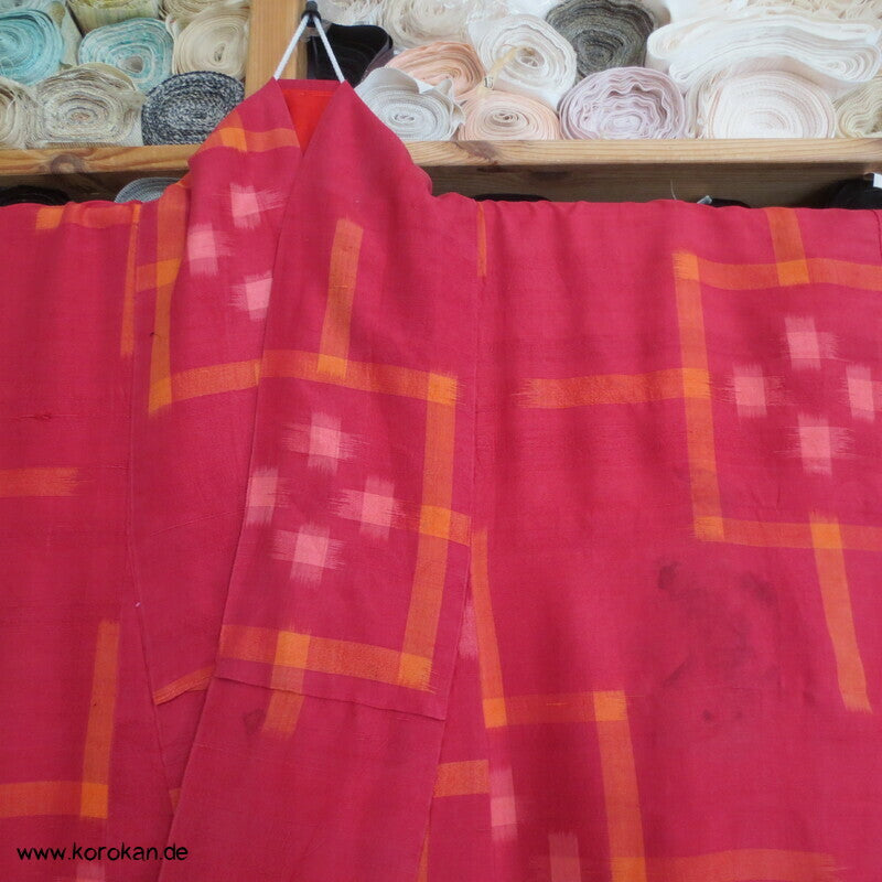 Igeta Kasuri antiker Tsumugi Kimono, nur Material