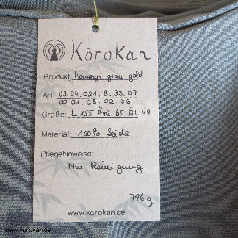 Gräser auf Grau Homongi Kimono, dezente Farbstellung