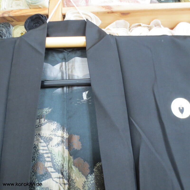 gewebter Tempelburg Futter, 5 Wisteria Mon Haori Jacke