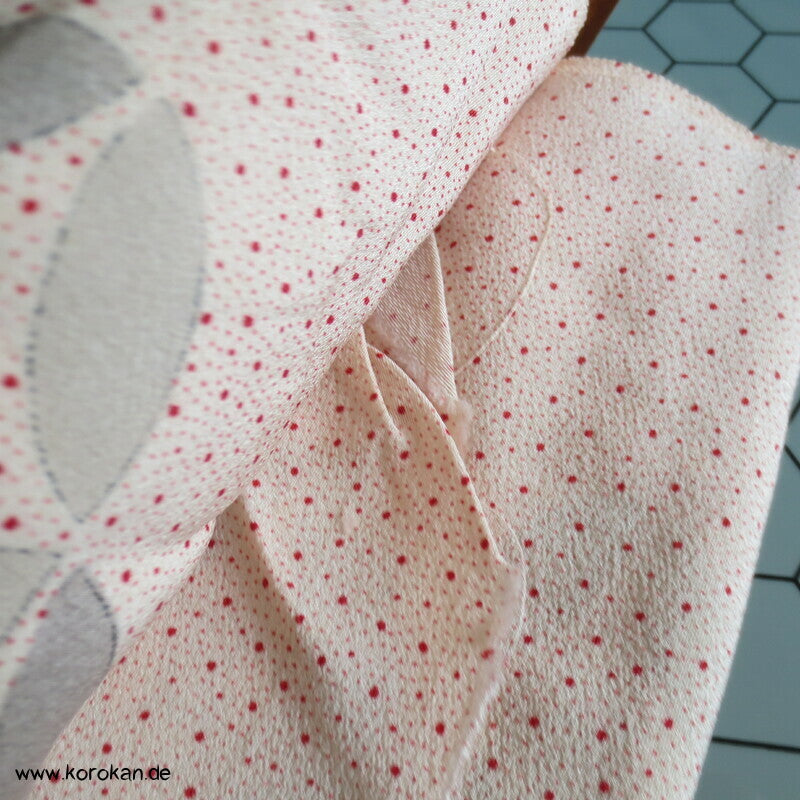 kleine Punkte, Shippo Chirimen Crepe Seide Araihari Kimono