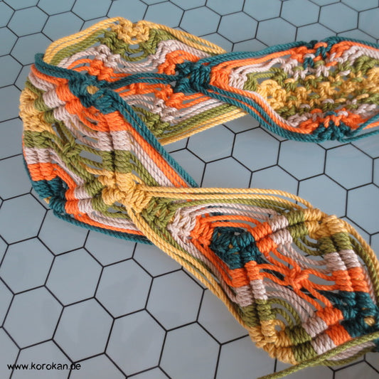 japanischer Vintage Flechtgürtel, Baumwolle, bunt