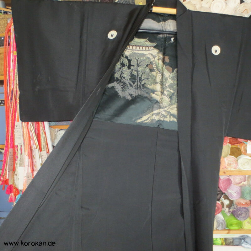 gewebter Tempelburg Futter, 5 Wisteria Mon Haori Jacke