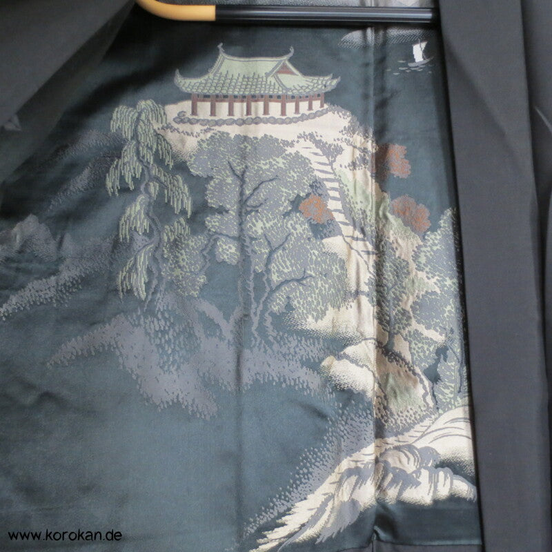 gewebter Tempelburg Futter, 5 Wisteria Mon Haori Jacke