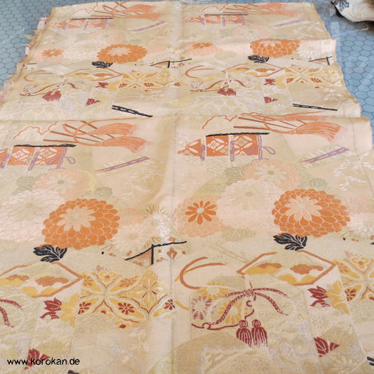 Kiku Antiker Araihari Stoff für Maru Obi