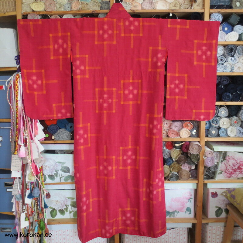 Igeta Kasuri antiker Tsumugi Kimono, nur Material