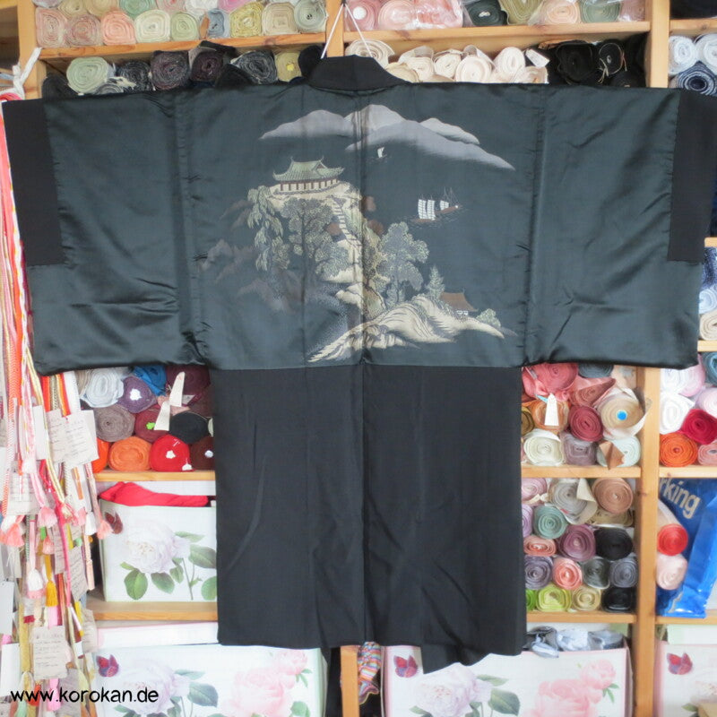 gewebter Tempelburg Futter, 5 Wisteria Mon Haori Jacke
