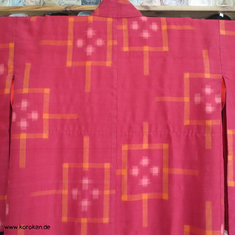 Igeta Kasuri antiker Tsumugi Kimono, nur Material