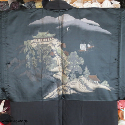 gewebter Tempelburg Futter, 5 Wisteria Mon Haori Jacke