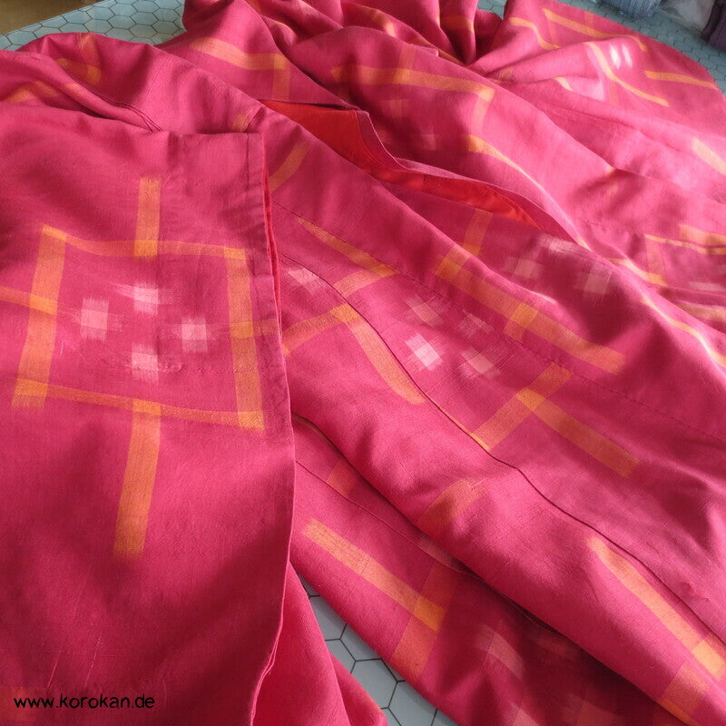 Igeta Kasuri antiker Tsumugi Kimono, nur Material