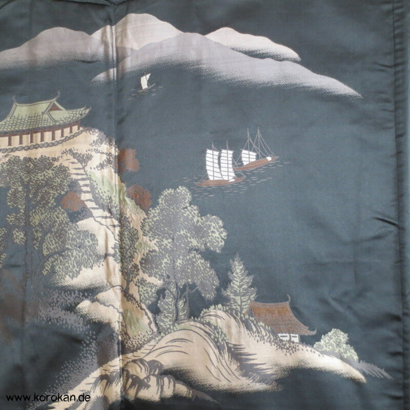 gewebter Tempelburg Futter, 5 Wisteria Mon Haori Jacke