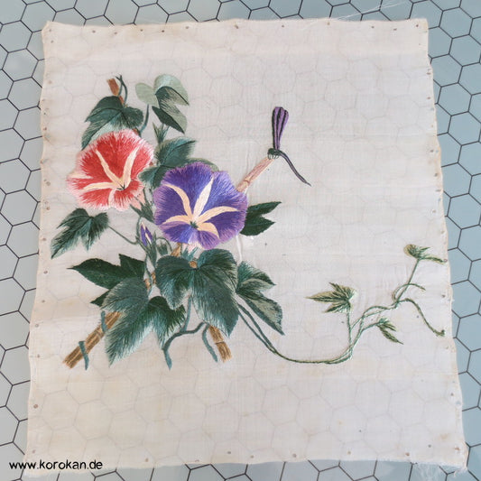 japanische antike Handarbeit Stickerei Panel