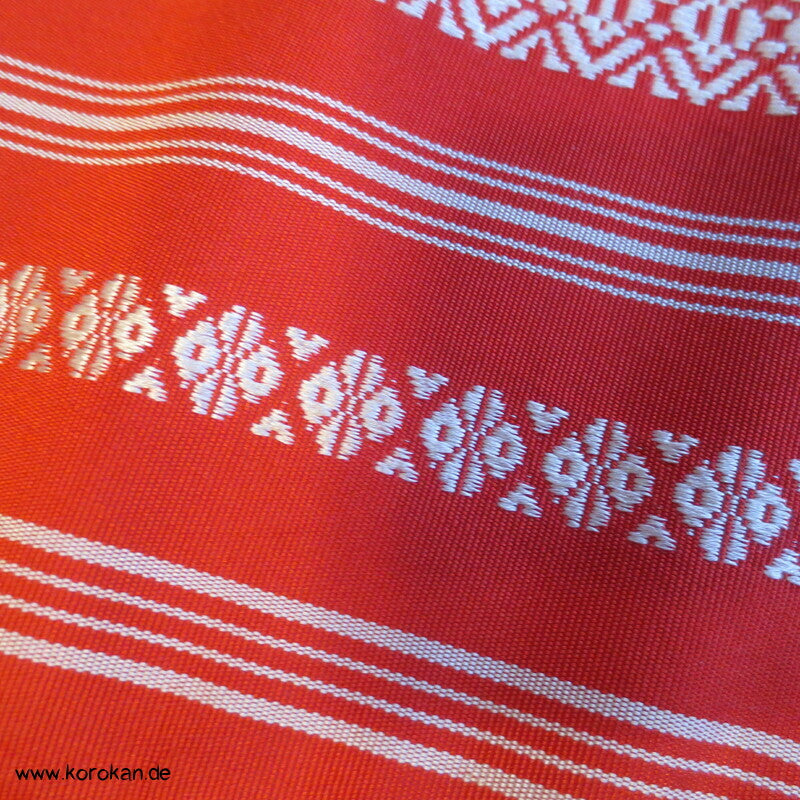 Han Haba Kimono Gürtel rot Hakata Streifen
