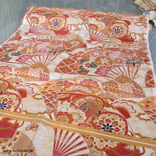 Fächer, kräftige Farben Araihari Stoff für Maru Obi