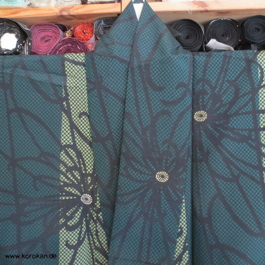 Crazy Chrysanthemen Komon Seiden Kimono, in Jacquardwebung