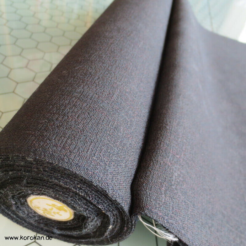 braunschwarze Wolle / Seide Männer Kimono Tanmono Stoffrolle