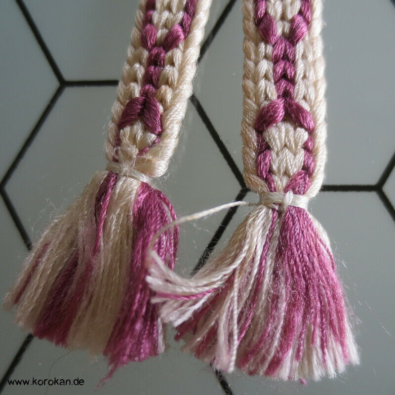 Haori Himo - Seide, mauve weiß Bienenwaben