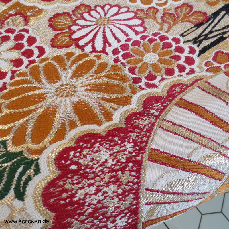 Fächer, kräftige Farben Araihari Stoff für Maru Obi