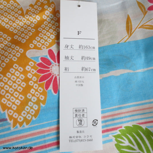 Canoa Yukata Sommer Kimono, reine Baumwolle, neu und originalverpackt