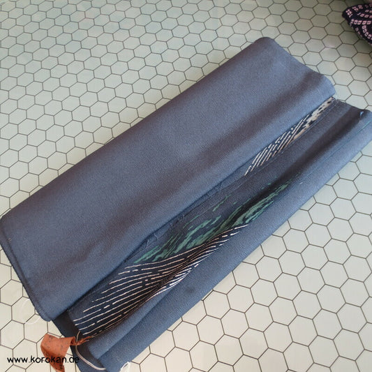 Fluss Ahornblatt Chirimen Crepe Seide, Araihari Homongi Kimono