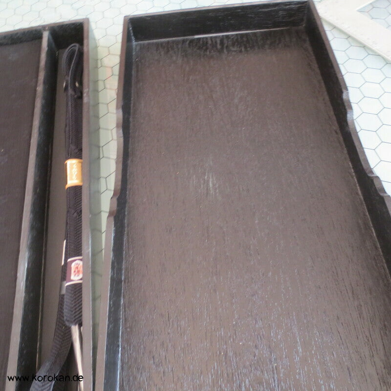 schwarze Trauer Obiage + Obijime in Geschenkbox aus Holz