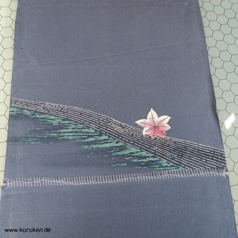 Fluss Ahornblatt Chirimen Crepe Seide, Araihari Homongi Kimono