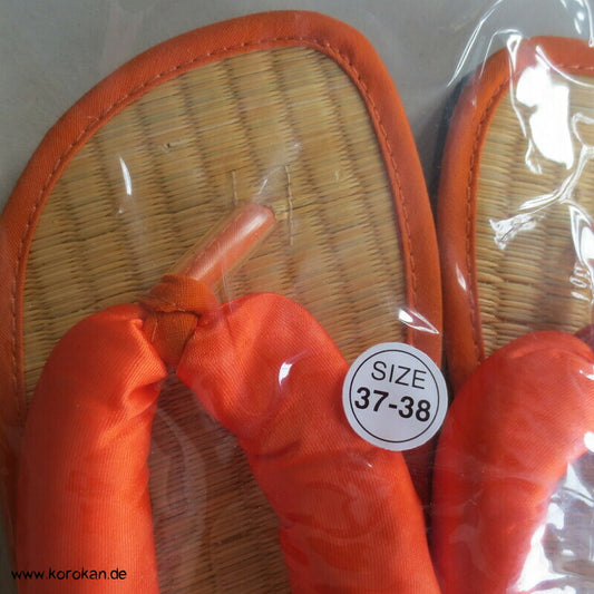 Zimtlatschen / Zori mit Bastboden, orange