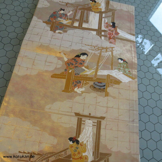 Jacquardwebstuhl Seiden Brokat Fukuro Obi Kimonogürtel