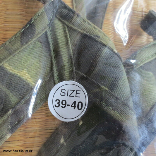 Zimtlatschen / Zori mit Bastboden, camouflage