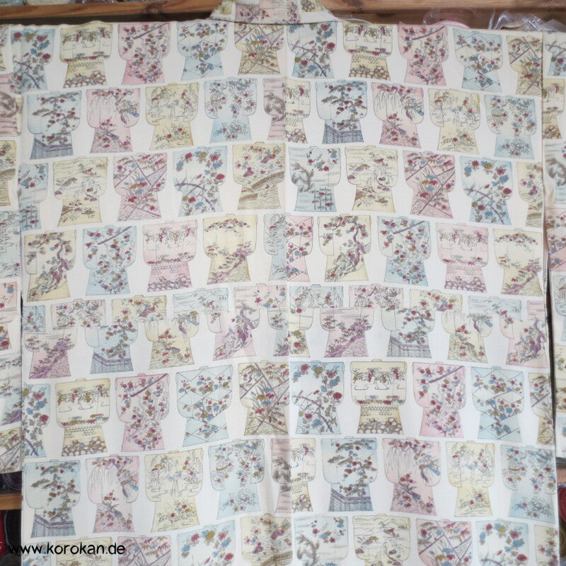 Kimonos als Muster - pastellfarben Komon Seide