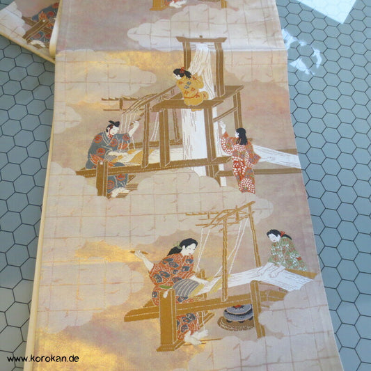 Jacquardwebstuhl Seiden Brokat Fukuro Obi Kimonogürtel