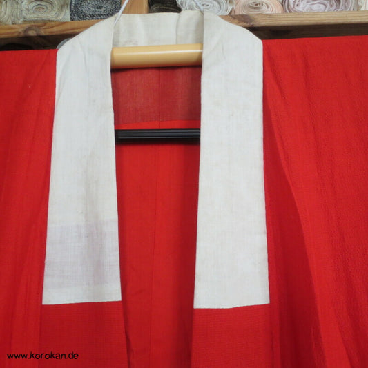 rote Wildseide, antiker Juban Unterkimono