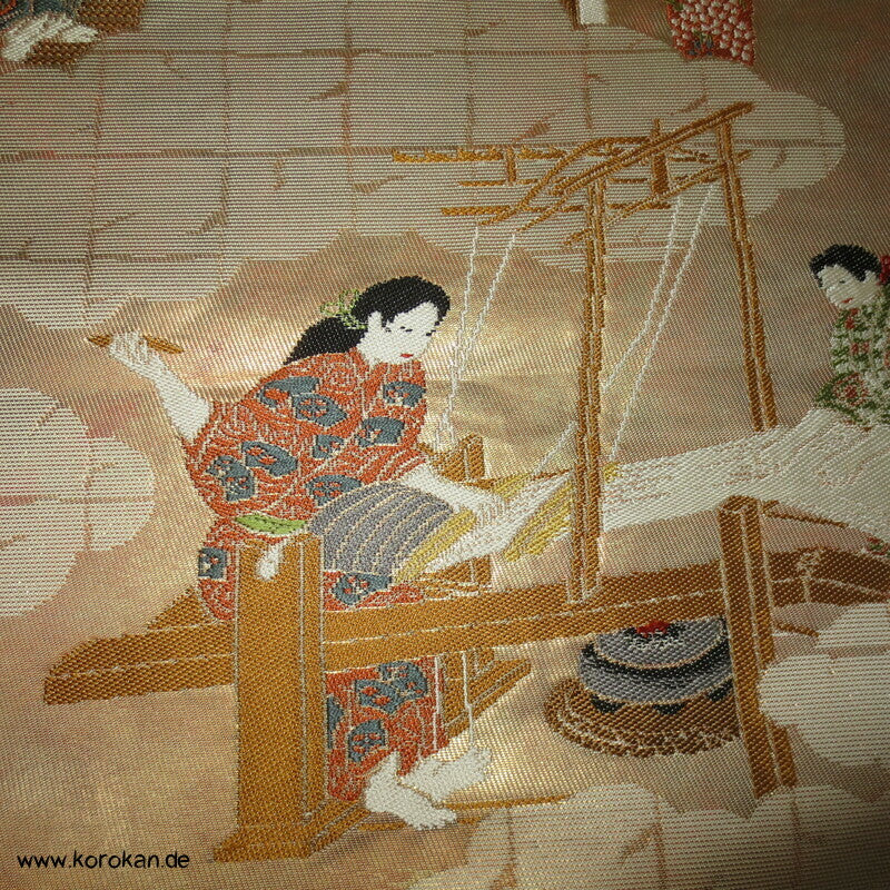 Jacquardwebstuhl Seiden Brokat Fukuro Obi Kimonogürtel