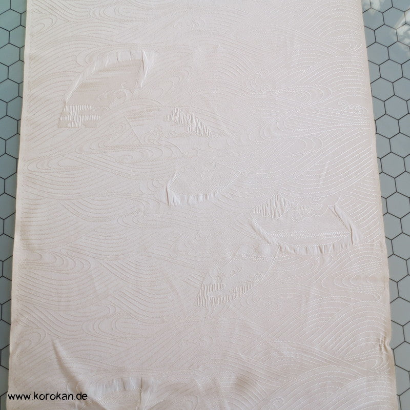 naturfarbene Wellen Kakeshita Hochzeits Kimono Seide