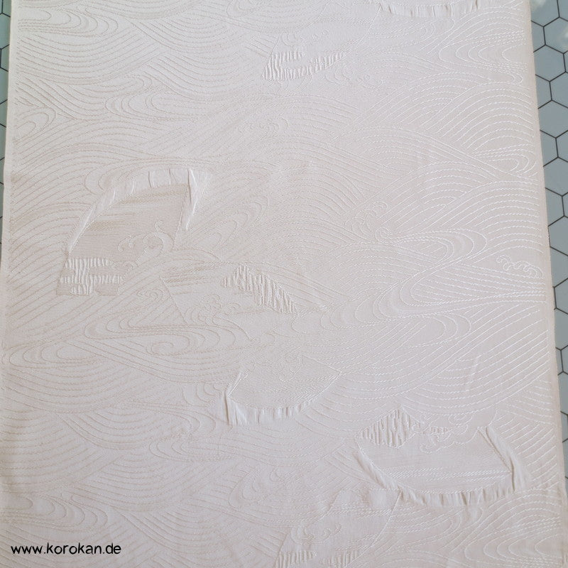 naturfarbene Wellen Kakeshita Hochzeits Kimono Seide
