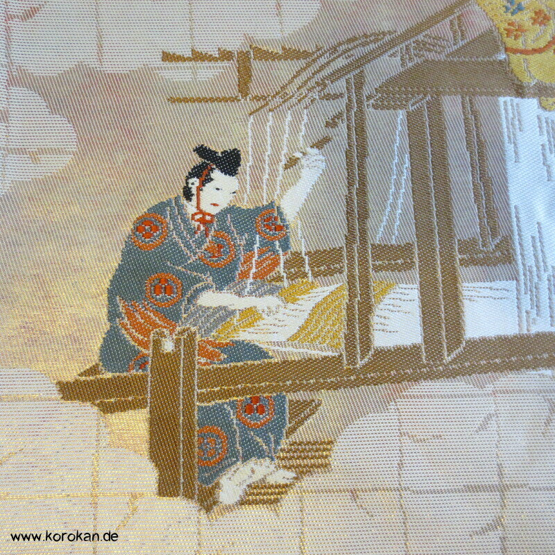 Jacquardwebstuhl Seiden Brokat Fukuro Obi Kimonogürtel