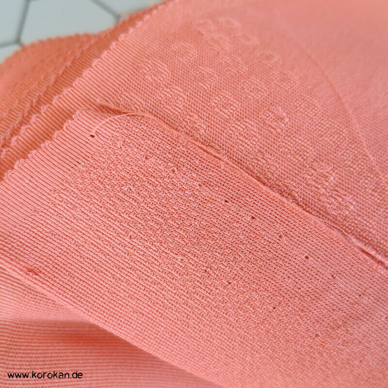 lachs / apricot Bambus Rinzu Damast Seide, Araihari Kimono