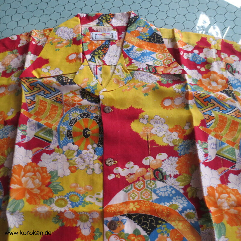 Hawaihemd Upcycling Kimono Seide